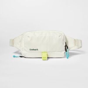 Stylish White Waist Bag with Yellow Detail
